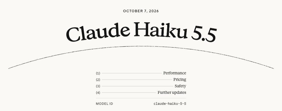 Anthropic의 Claude Haiku 5.5 발표 페이지입니다.